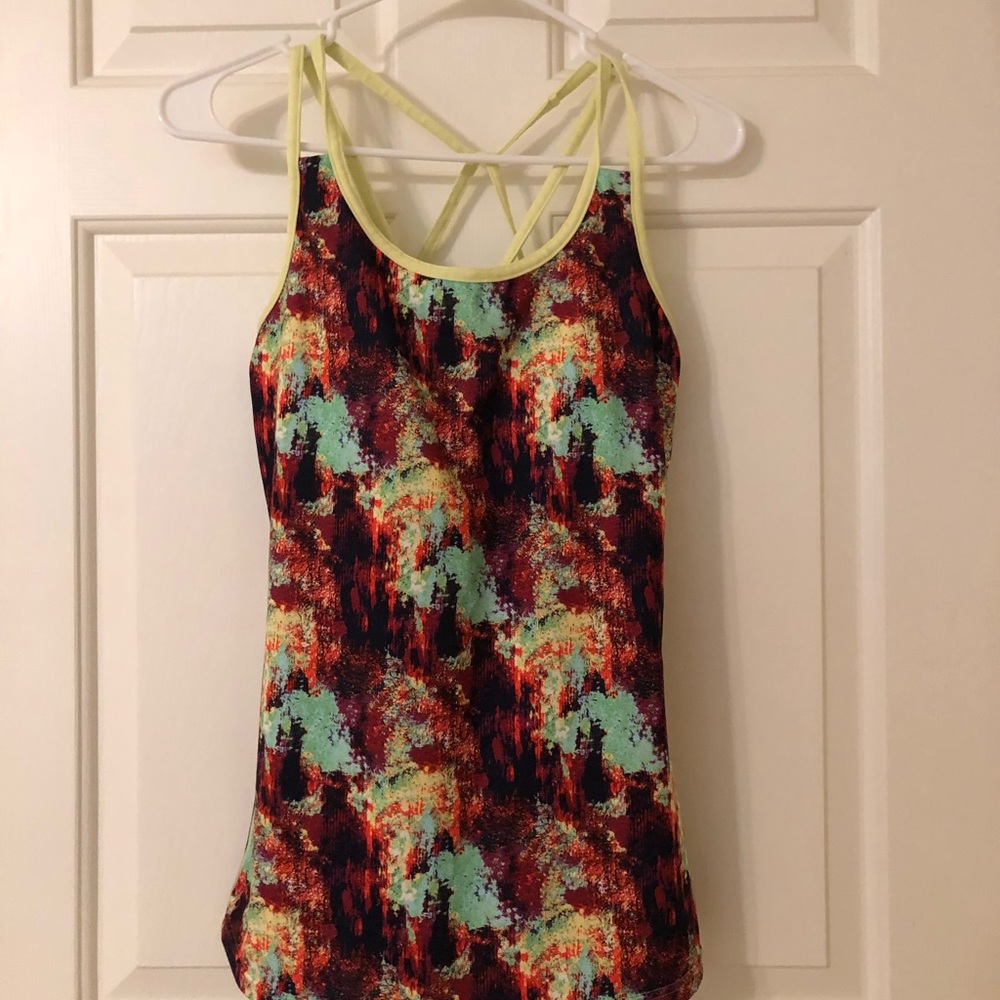 Strappy Workout Tank- Multi Colored- Medium